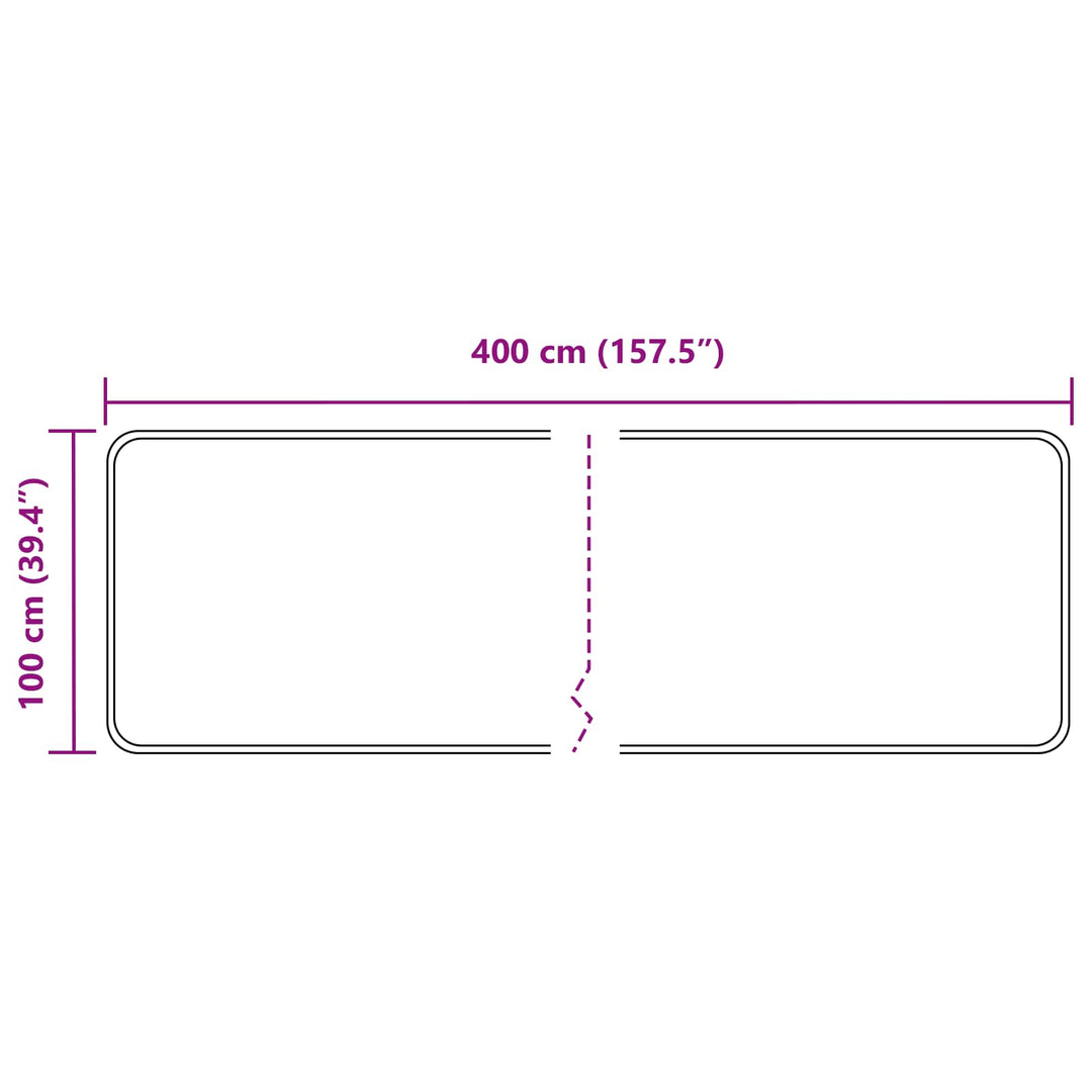 Tæppe Runner MARSA Grå 100 x 400 cm Polyester og PVC