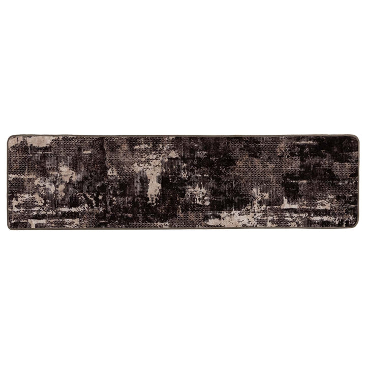Tæppe Runner MARSA Sort 80 x 400 cm Polyester og PVC