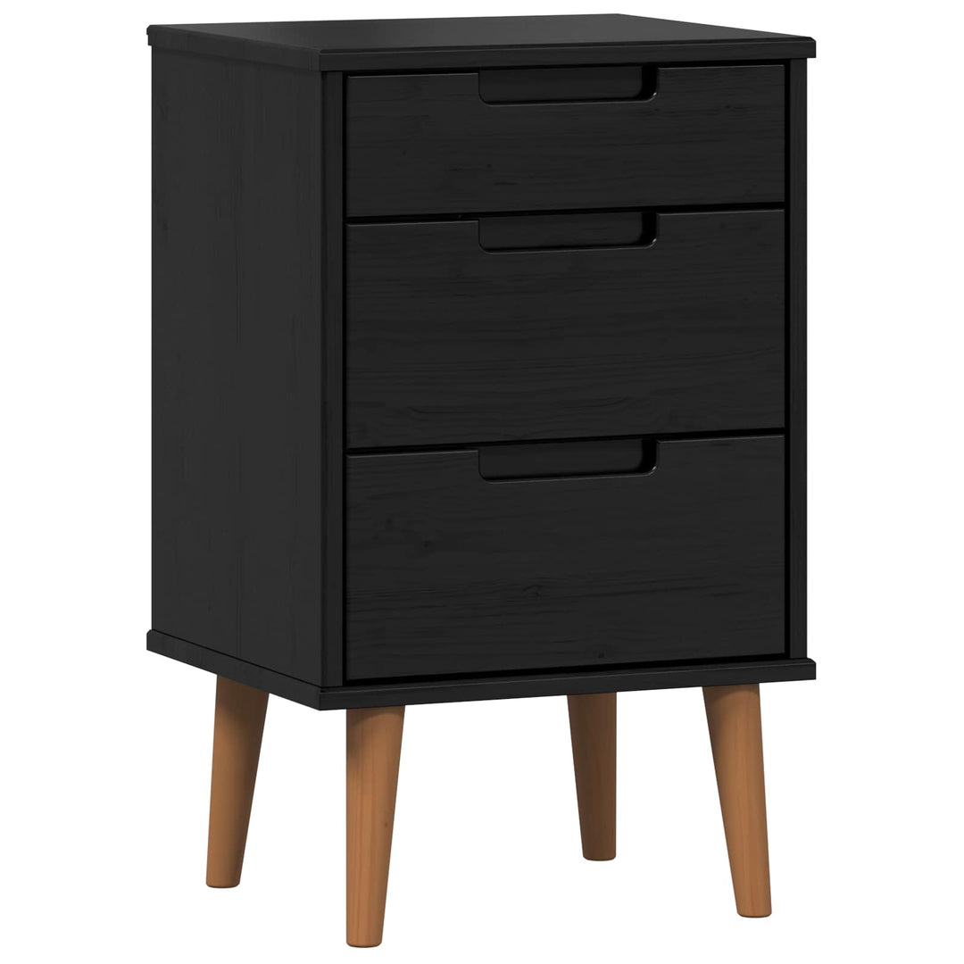 Natskab MOLDE Sort 40 x 35 x 65 cm Massivt fyrretræ