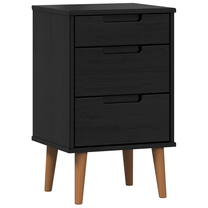 Natskab MOLDE Sort 40 x 35 x 65 cm Massivt fyrretræ