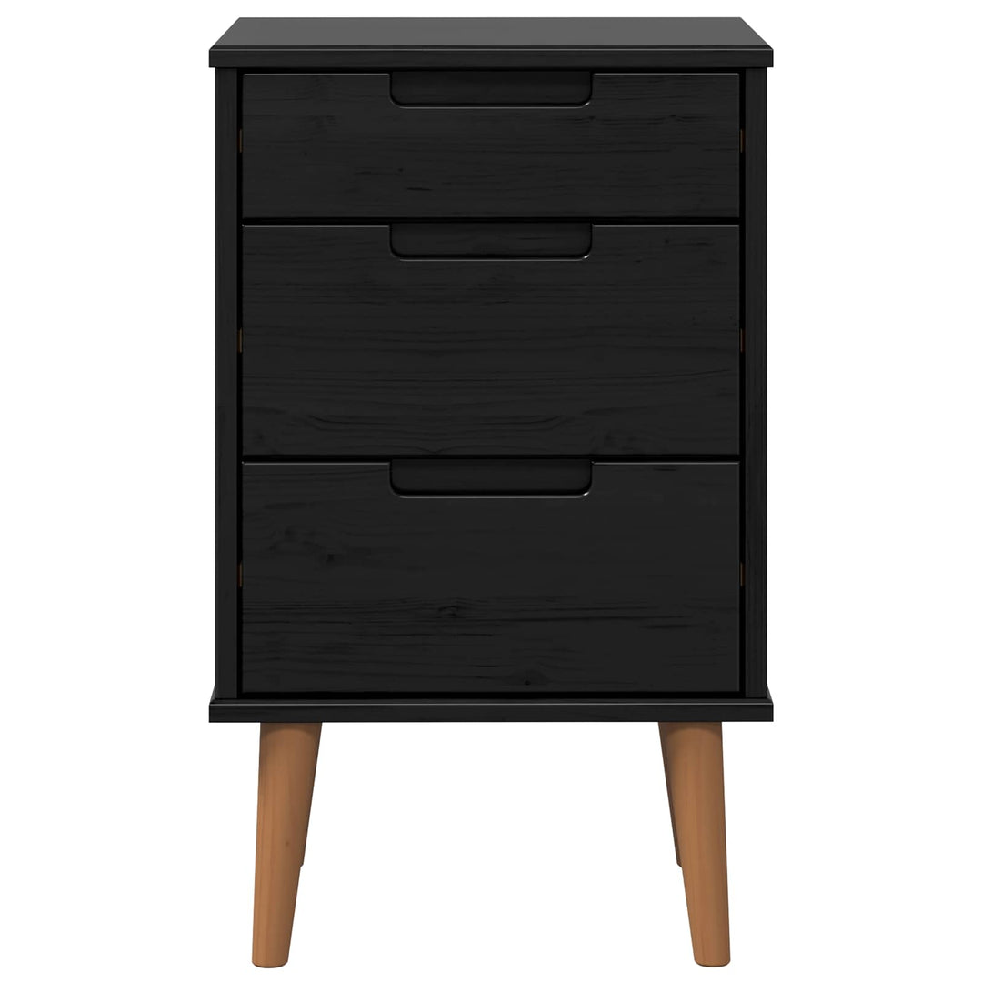 Natskab MOLDE Sort 40 x 35 x 65 cm Massivt fyrretræ