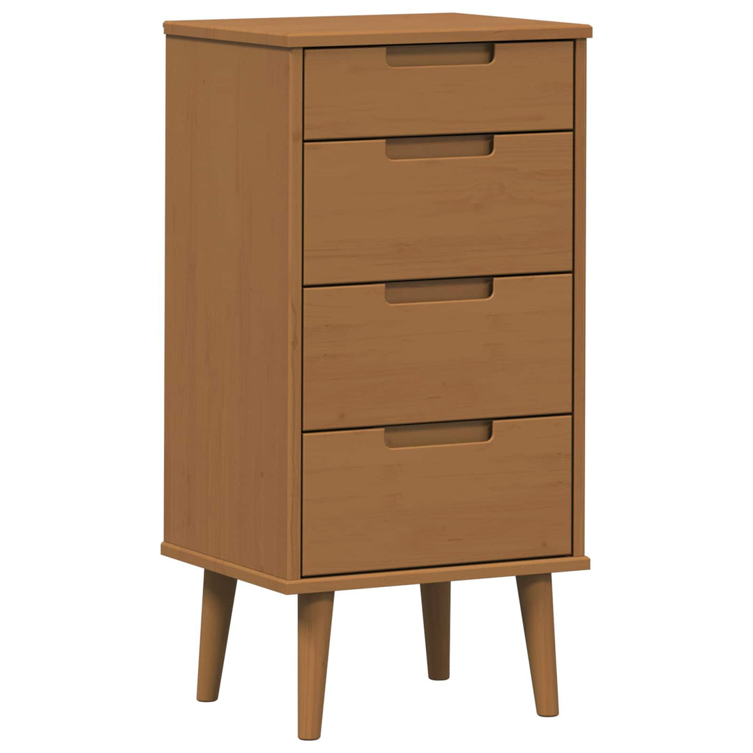 Skuffeskab MOLDE Karamel 40 x 35 x 82 cm Massivt fyrretræ