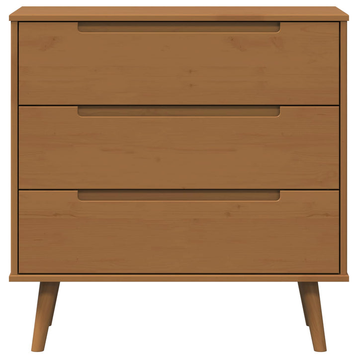 Skuffeskab MOLDE Karamel 80 x 40 x 80 cm Massivt fyrretræ