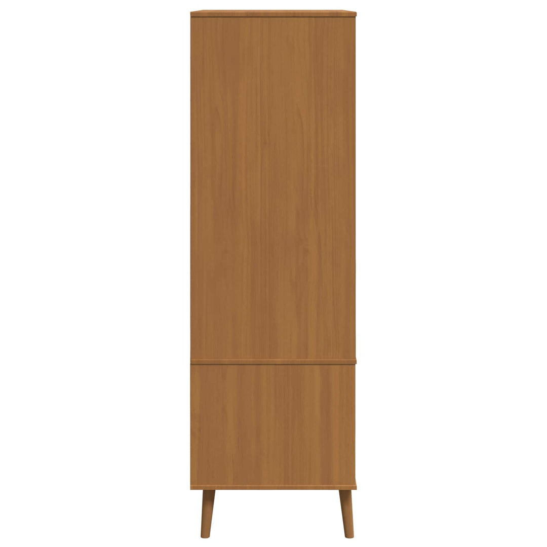 Garderobeskab MOLDE Karamel 90 x 55 x 175 cm Massivt fyrretræ