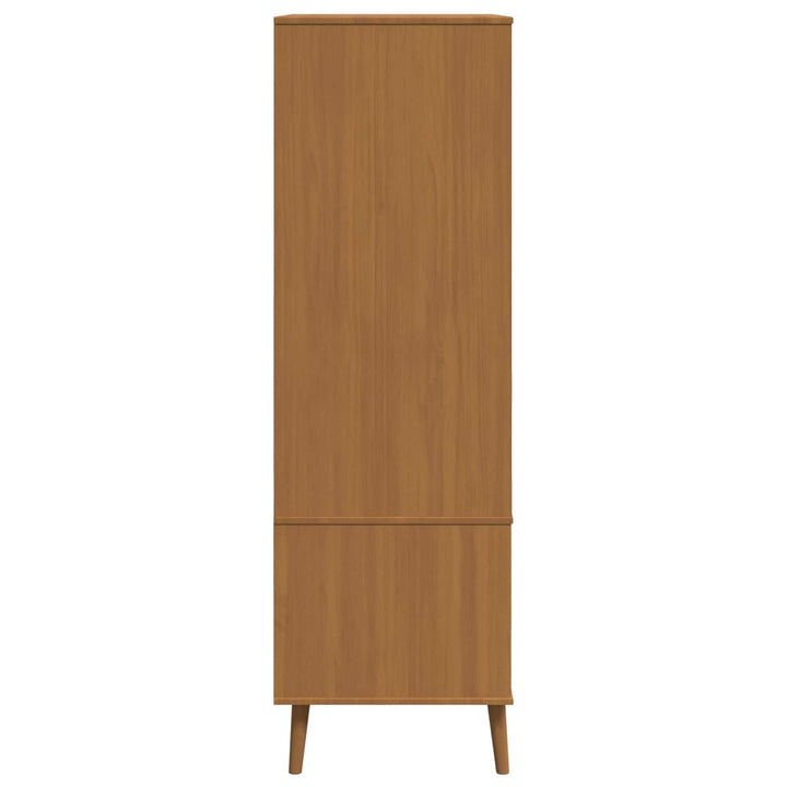 Garderobeskab MOLDE Karamel 90 x 55 x 175 cm Massivt fyrretræ