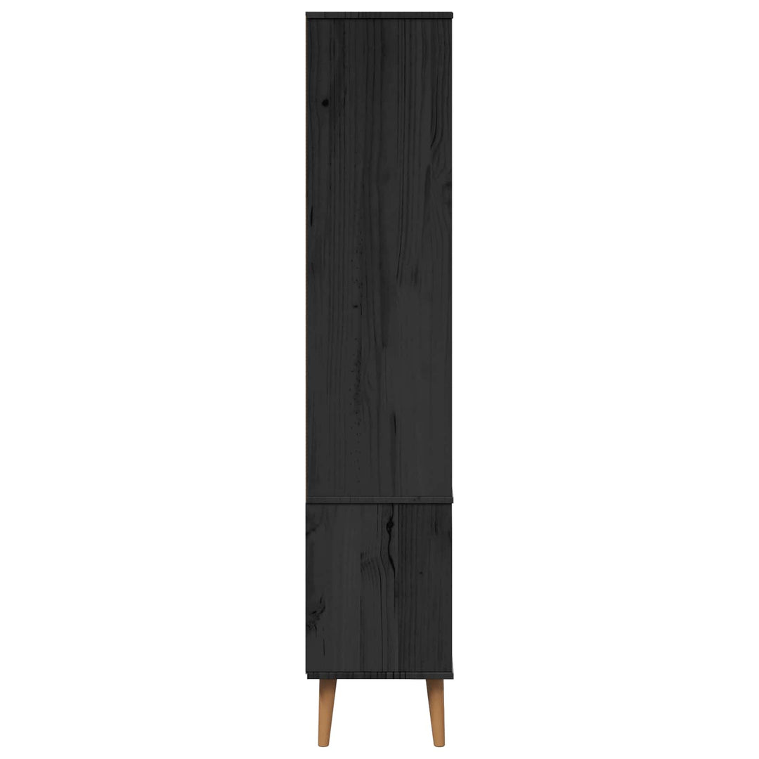 Glas Vitrine Skab Sort 90 x 35 x 175 cm