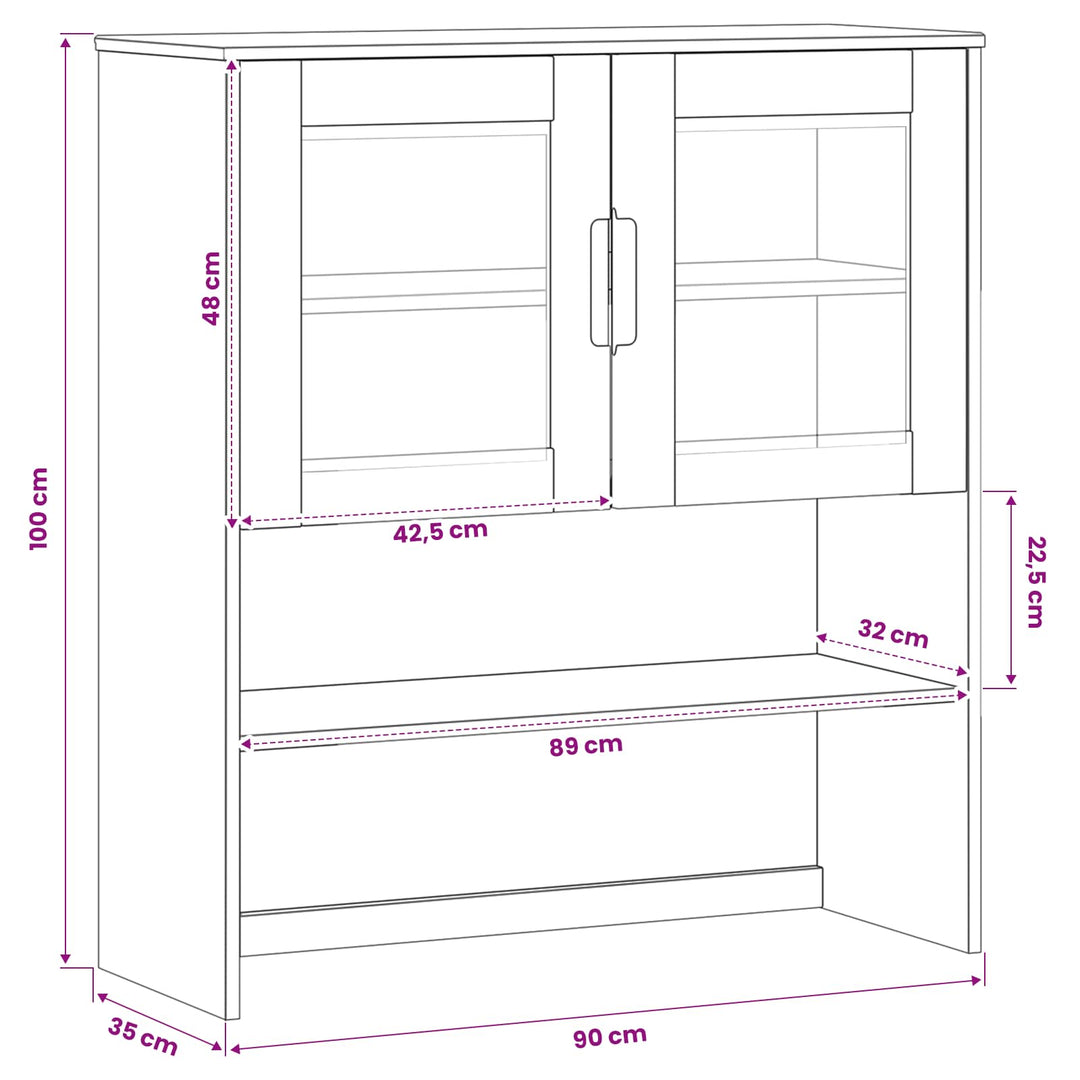 Skab MOLDE Karamel 90 x 35 x 100 cm Massivt fyrretræ