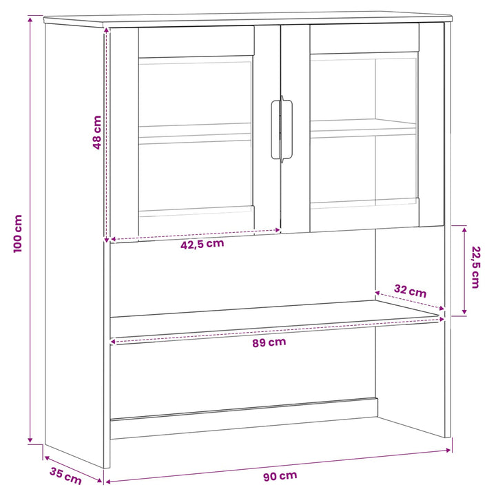 Skab MOLDE Karamel 90 x 35 x 100 cm Massivt fyrretræ