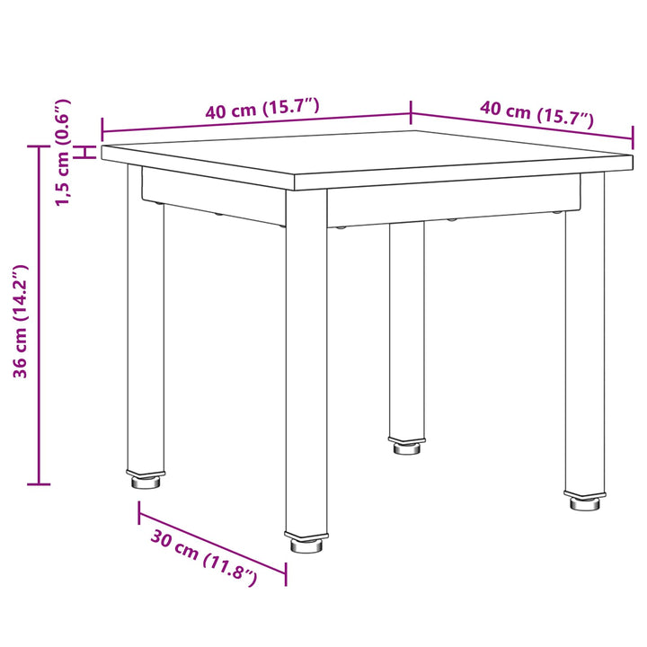 Sofabord Sort eg 40 x 40 x 36 cm Konstrueret træ