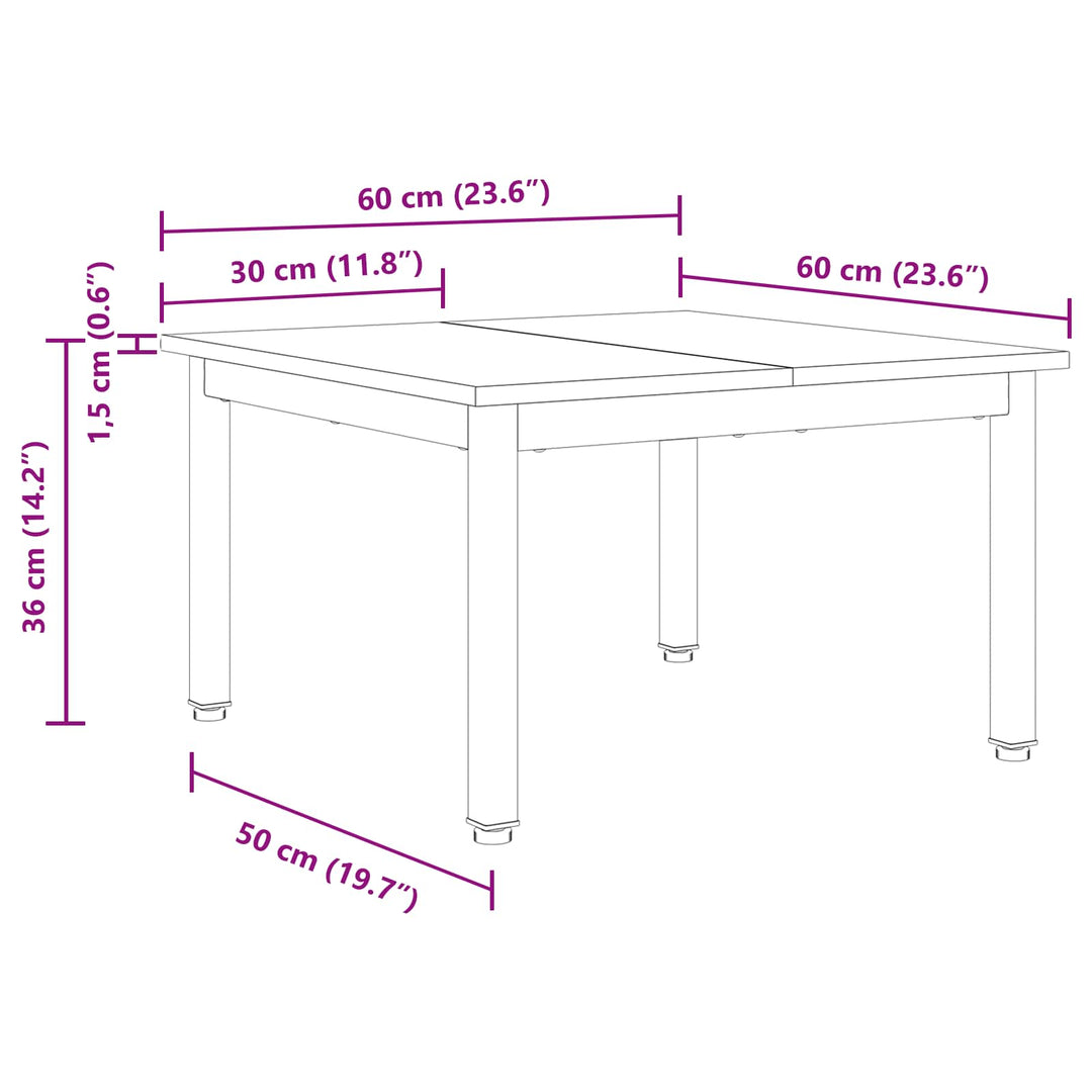 Sofabord Gammelt træ 60 x 60 x 36 cm Konstrueret træ