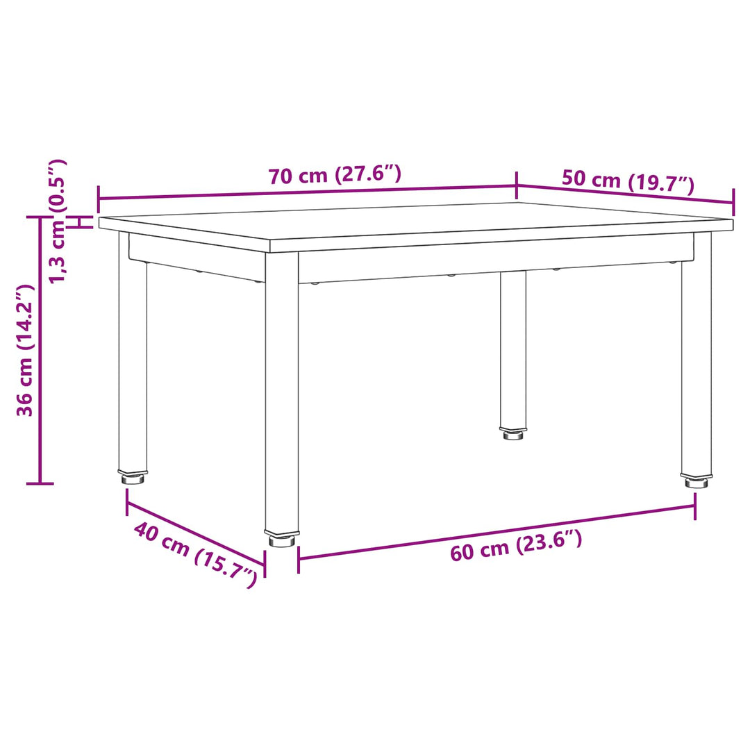 Sofabord Røget Eg 70 x 50 x 36 cm Konstrueret træ