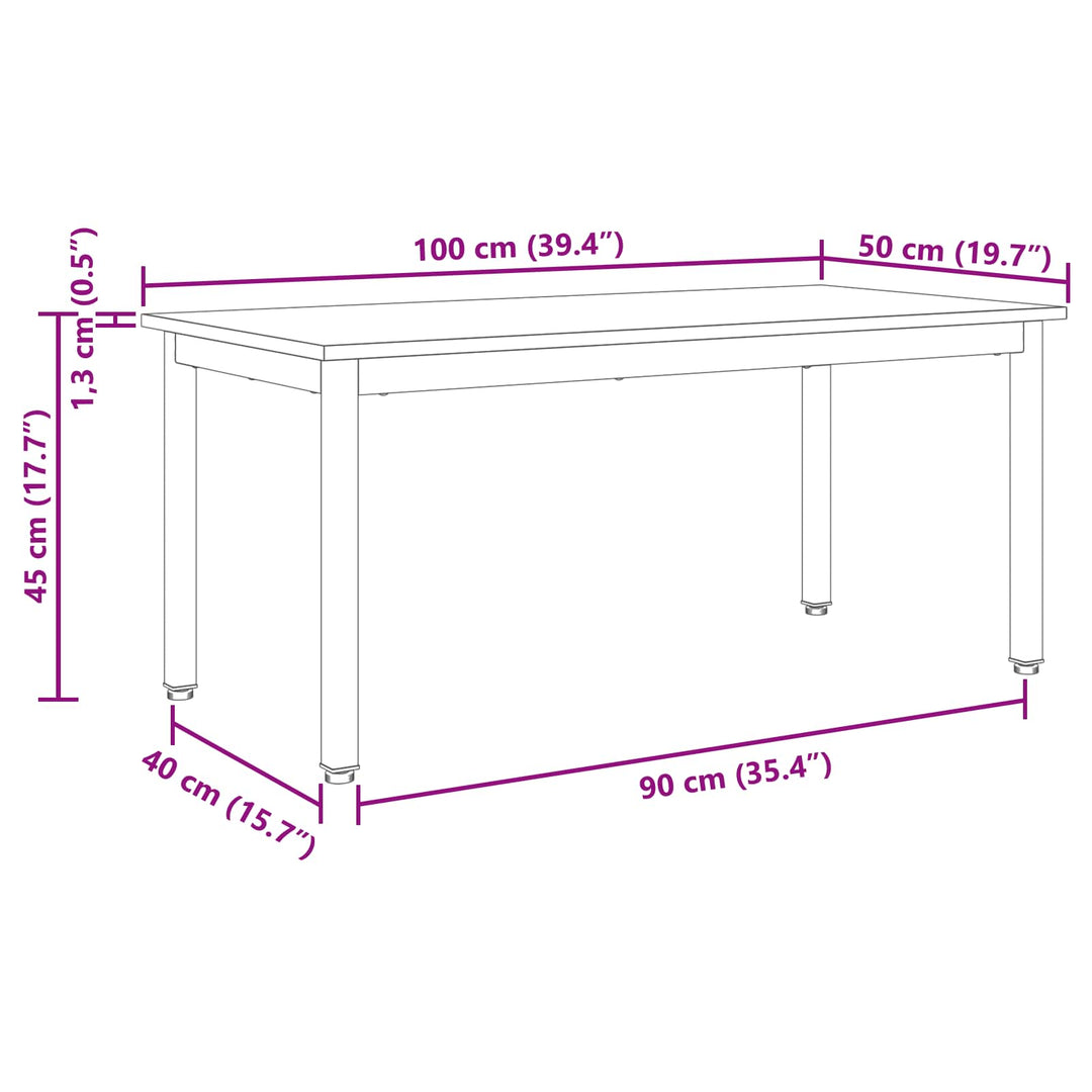 Sofabord Gammelt træ 100 x 50 x 45 cm Konstrueret træ