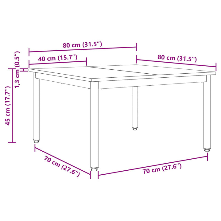 Sofabord Røget Eg 80 x 80 x 45 cm Konstrueret træ