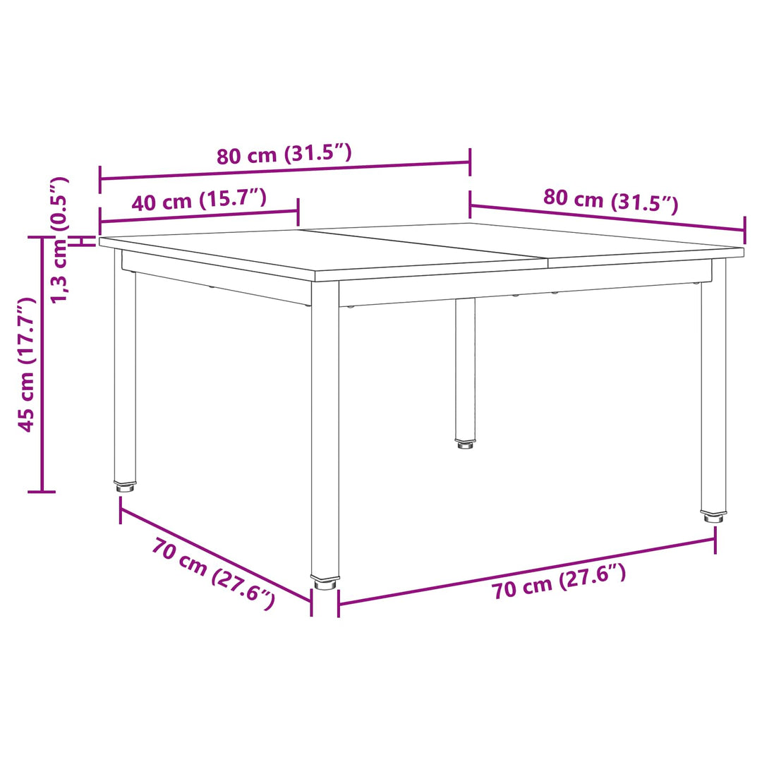 Sofabord Gammelt træ 80 x 80 x 45 cm Konstrueret træ