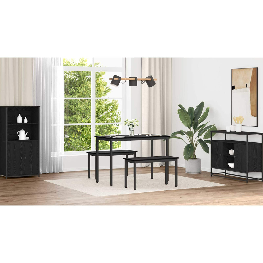 bænk Sort eg 80 x 35 x 45 cm Konstrueret træ