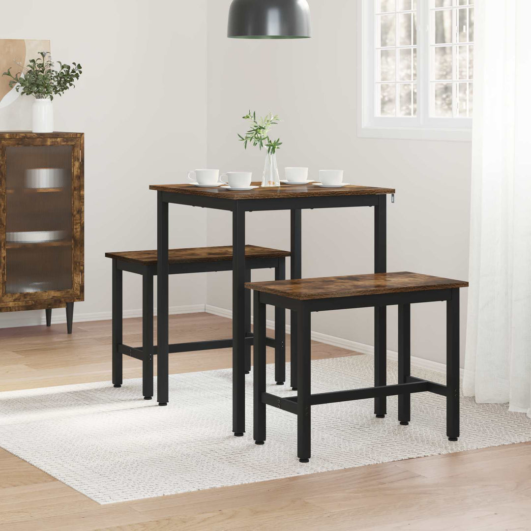 Spiseborde 60 x 60 x 75 cm Konstrueret træ Røget eg Firkantet