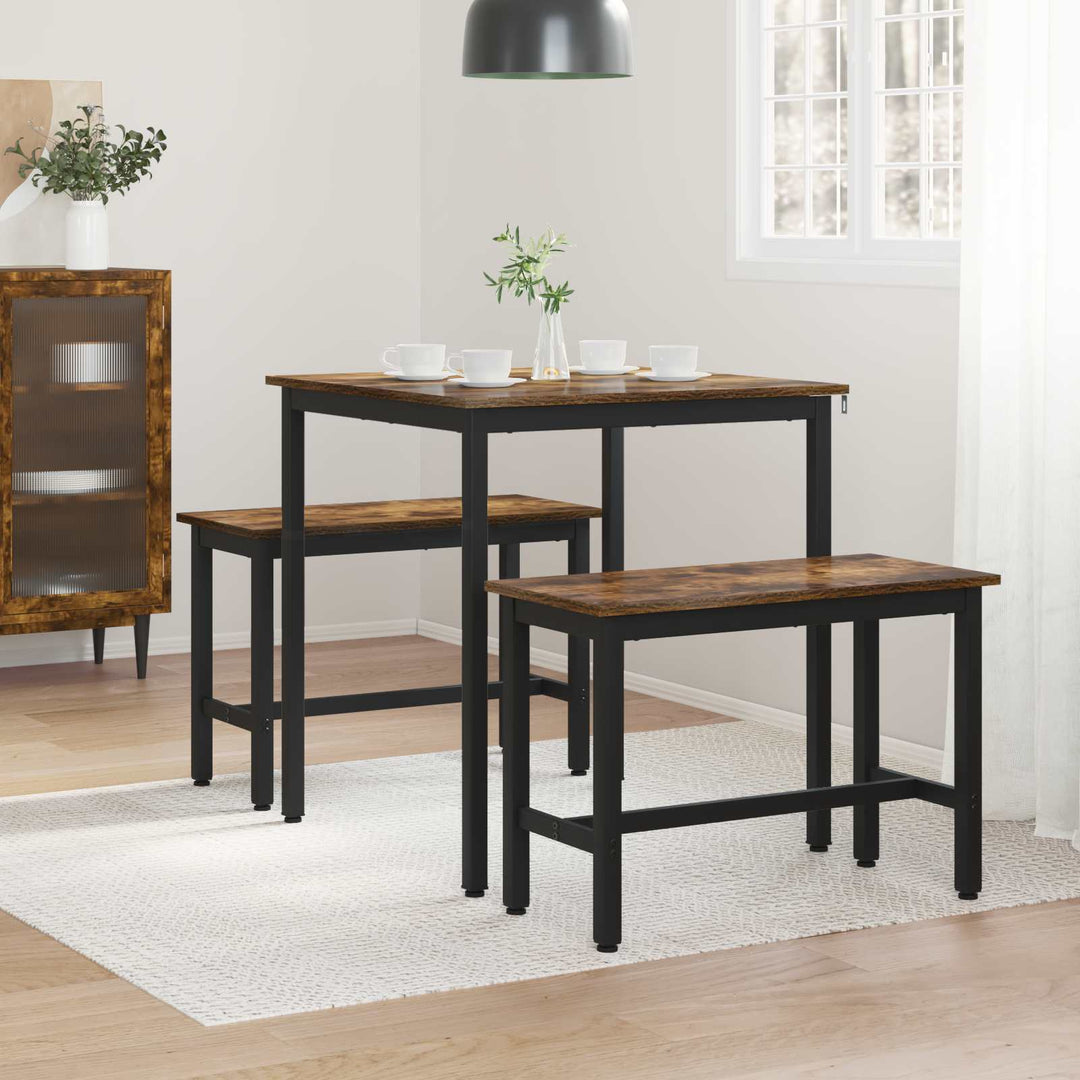 Spiseborde 70 x 70 x 75 cm Konstrueret træ Røget eg Firkantet