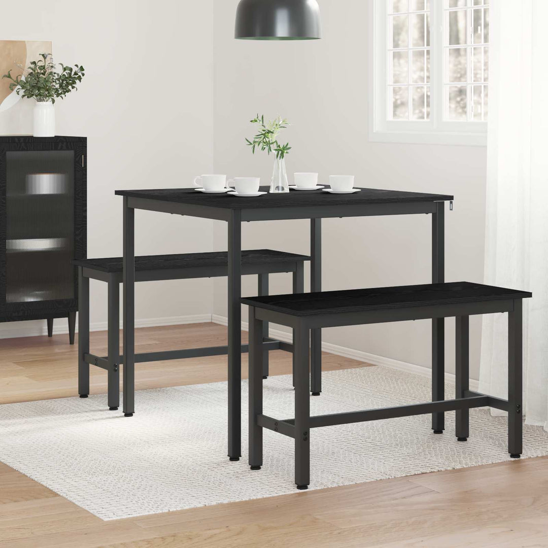 Spiseborde 80 x 80 x 75 cm Konstrueret træ Sort eg Firkantet