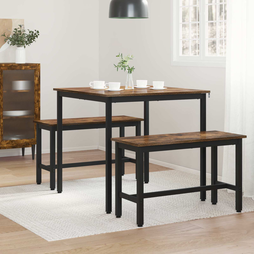 Spiseborde 80 x 80 x 75 cm Konstrueret træ Røget eg Firkantet