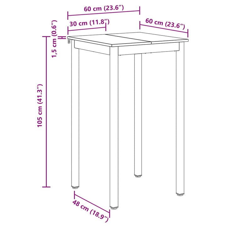 Stående Barbord Konstrueret træ