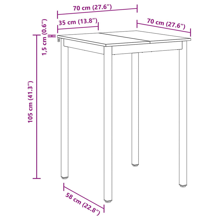 Stående Barbord Konstrueret træ