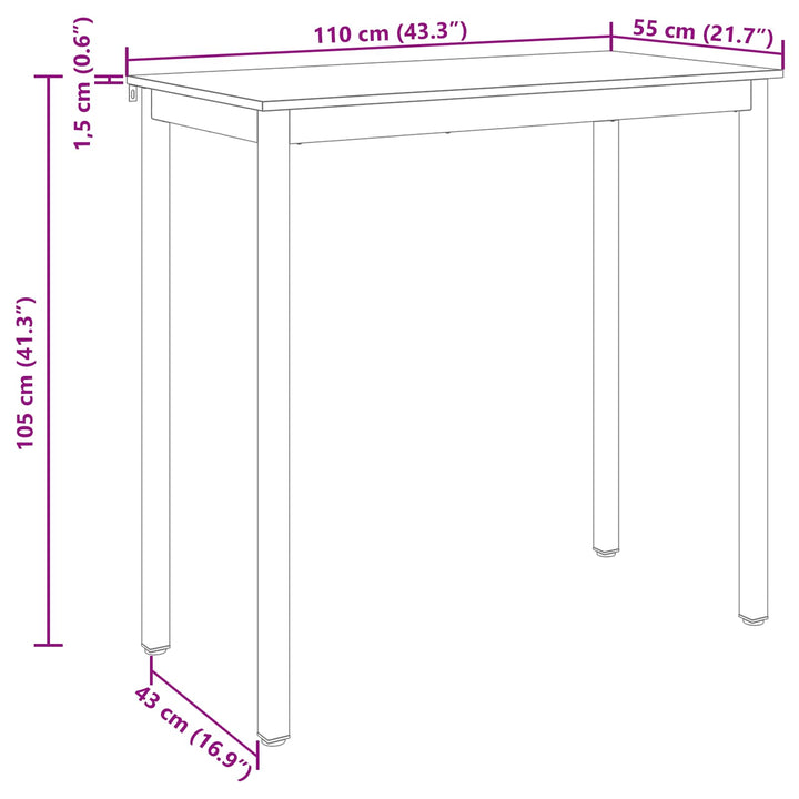 Stående Barbord Konstrueret træ