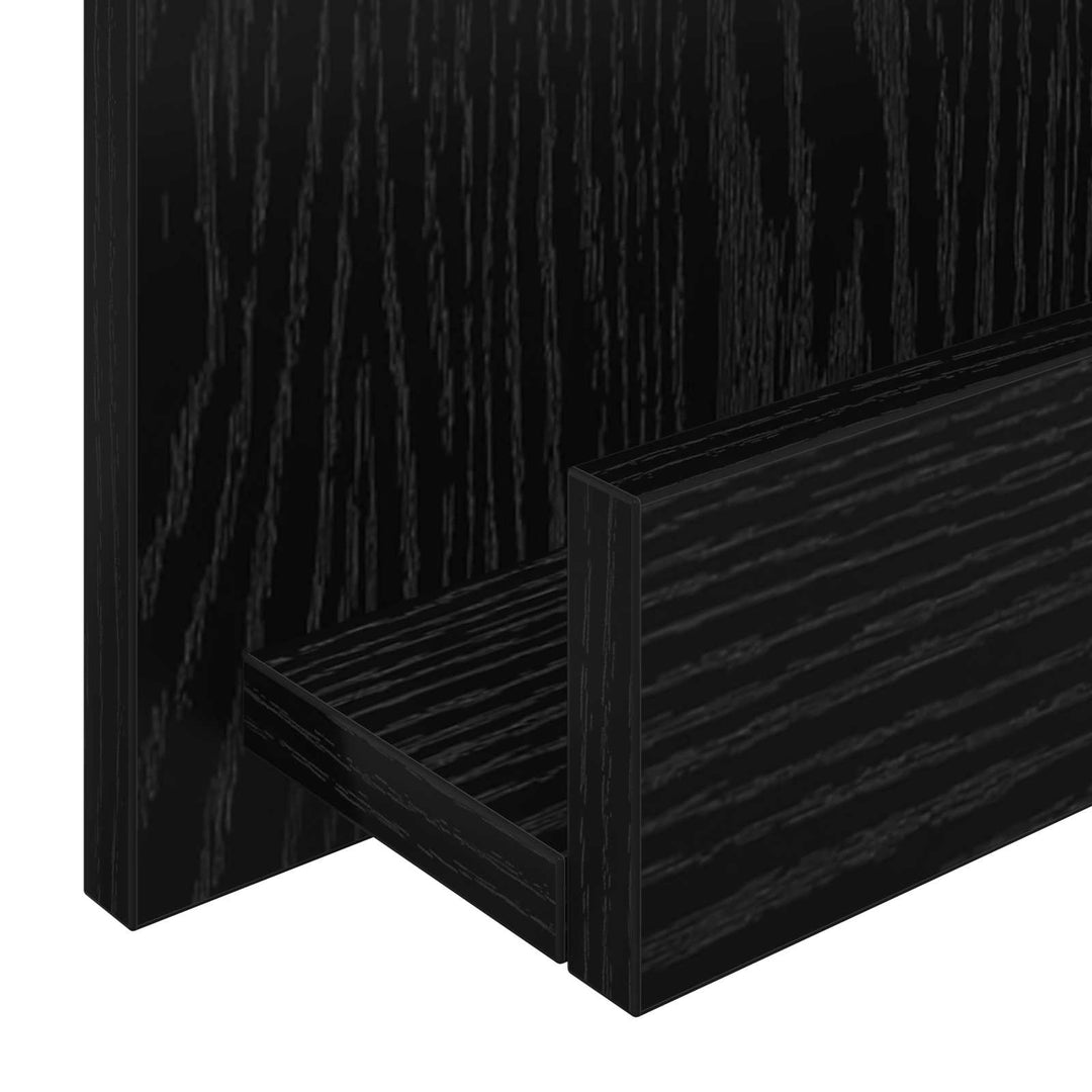 Magasin Rack med hylde Sort eg 51 x 11 x 102 cm Konstrueret træ