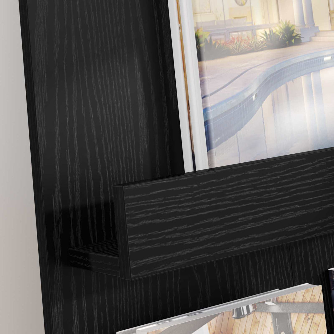 Magasin Rack med hylde Sort eg 51 x 11 x 102 cm Konstrueret træ