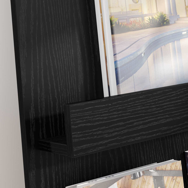 Magasin Rack med hylde Sort eg 51 x 11 x 102 cm Konstrueret træ