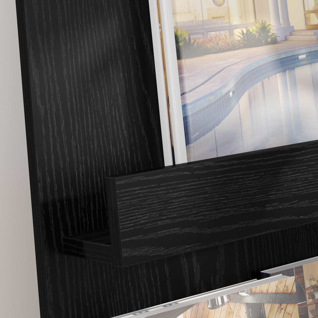 Magasin Rack med hylde Sort eg 43 x 11 x 102 cm Konstrueret træ