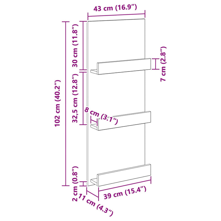 Magasin Rack Sonoma eg 43 x 11 x 102 cm Konstrueret træ