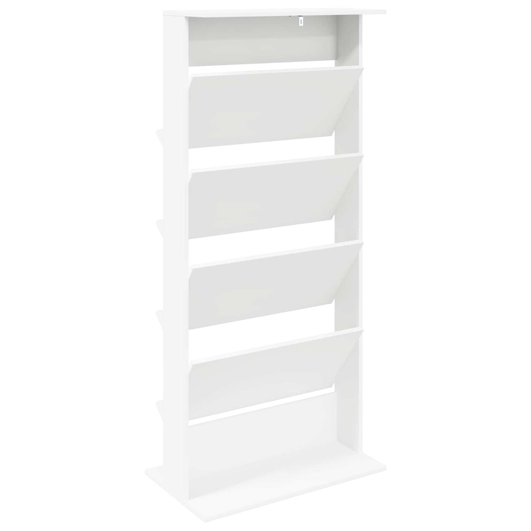Magasin Rack med hylde Hvid 70 x 41 x 156 cm Konstrueret træ