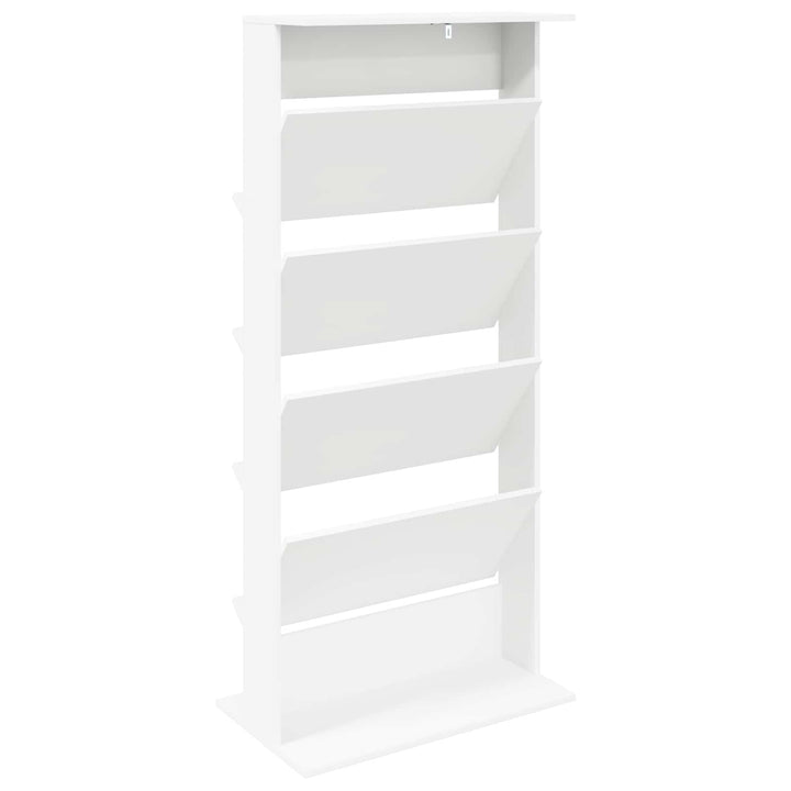 Magasin Rack med hylde Hvid 70 x 41 x 156 cm Konstrueret træ