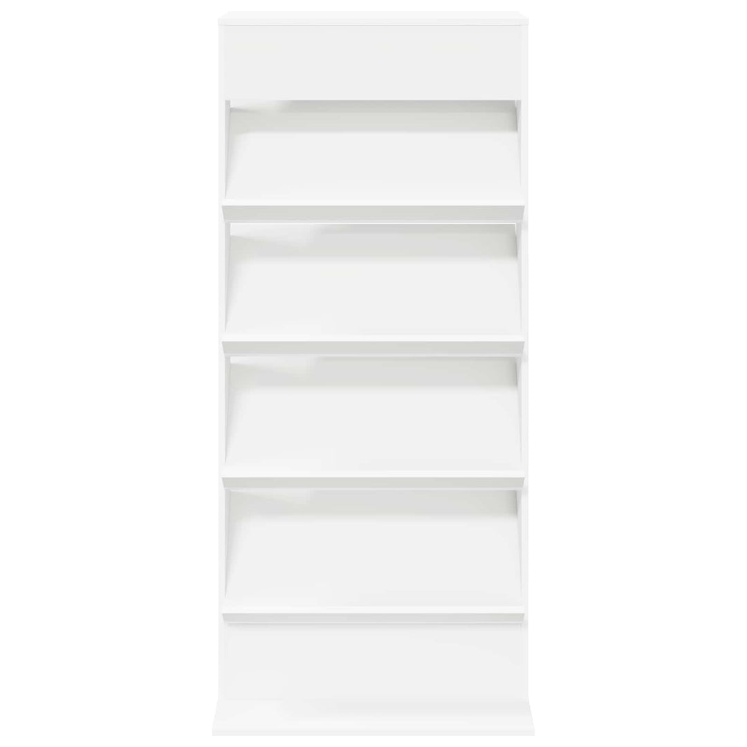 Magasin Rack med hylde Hvid 70 x 41 x 156 cm Konstrueret træ