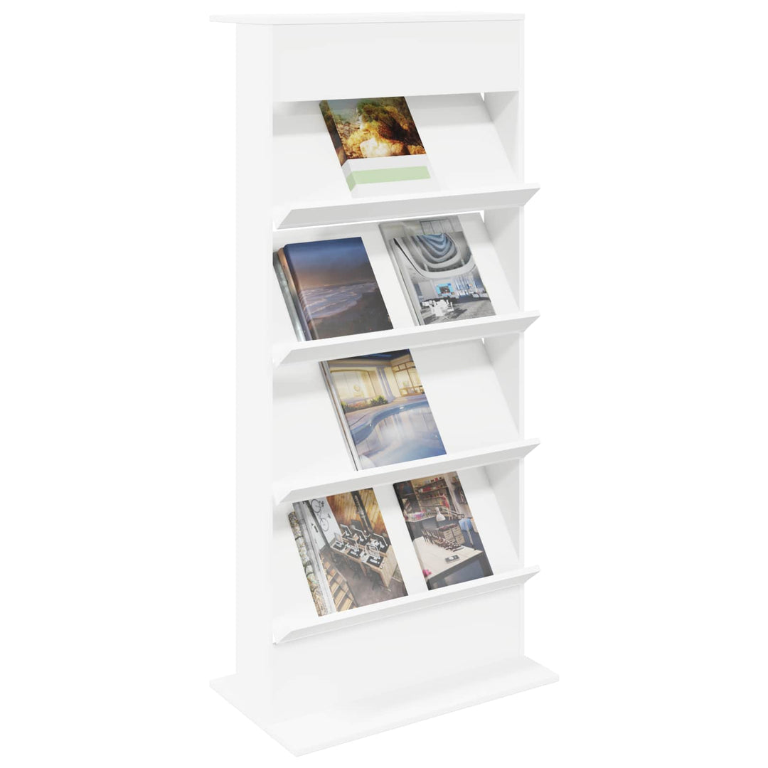 Magasin Rack med hylde Hvid 70 x 41 x 156 cm Konstrueret træ