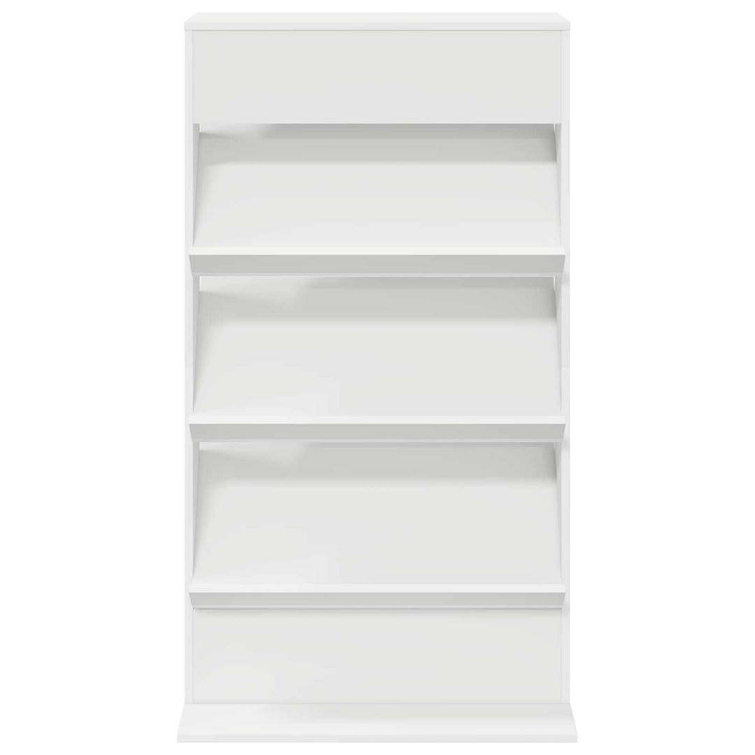 Magasin Rack med hylde Hvid 70 x 41 x 126 cm Konstrueret træ