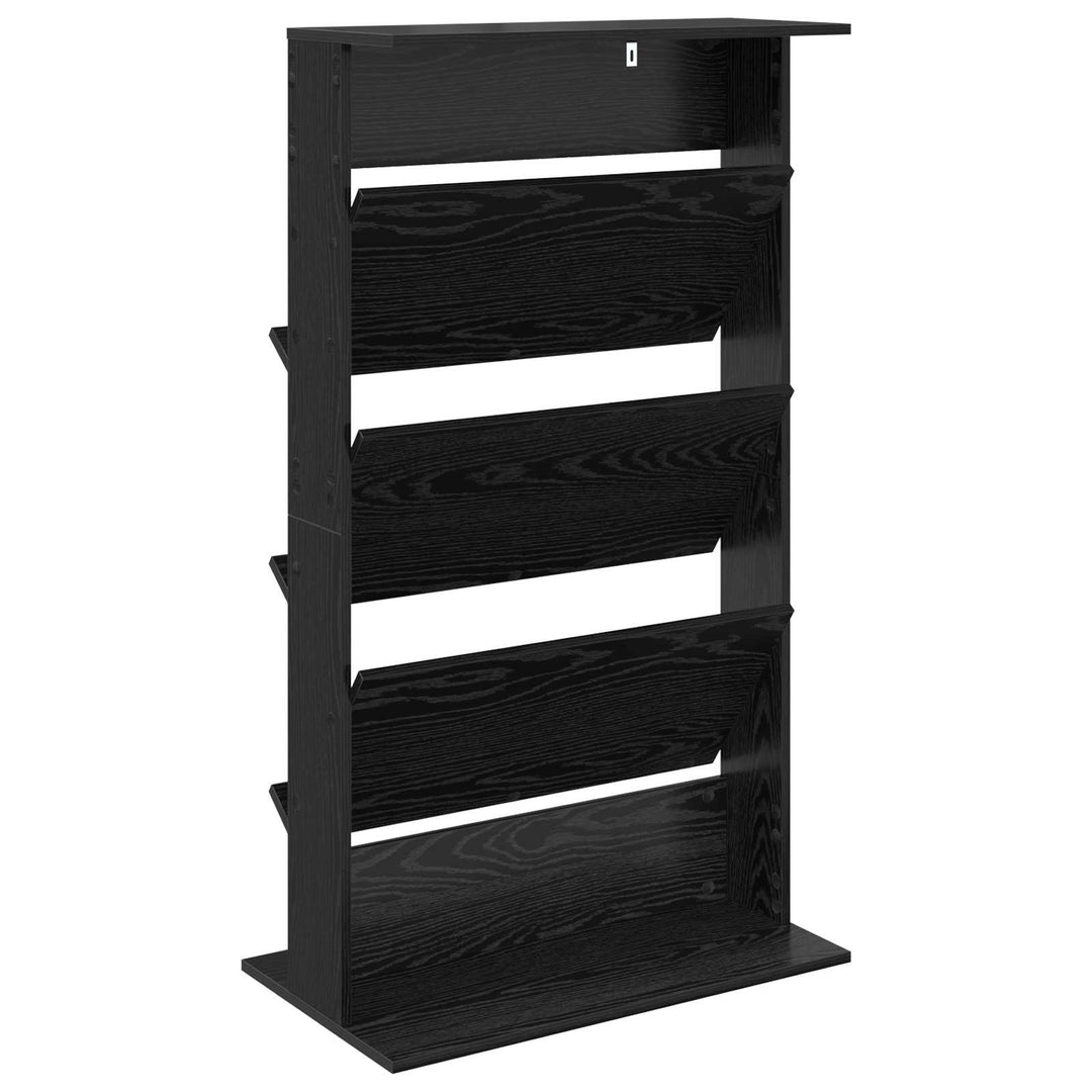 Magasin Rack med hylde Sort eg 70 x 41 x 126 cm Konstrueret træ