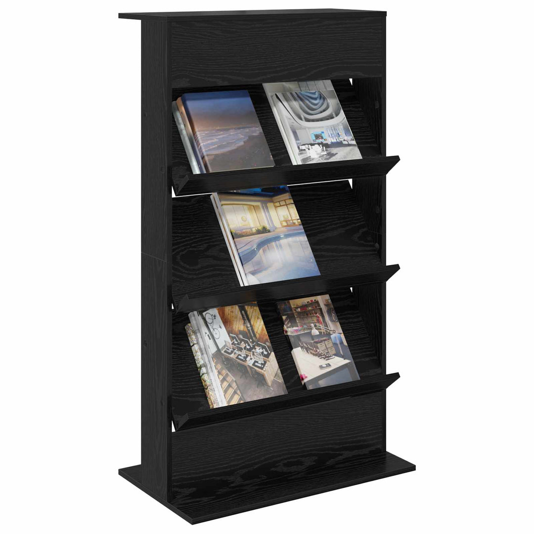 Magasin Rack med hylde Sort eg 70 x 41 x 126 cm Konstrueret træ