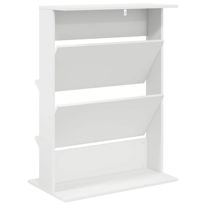 Magasin Rack med hylde Hvid 70 x 41 x 96 cm Konstrueret træ