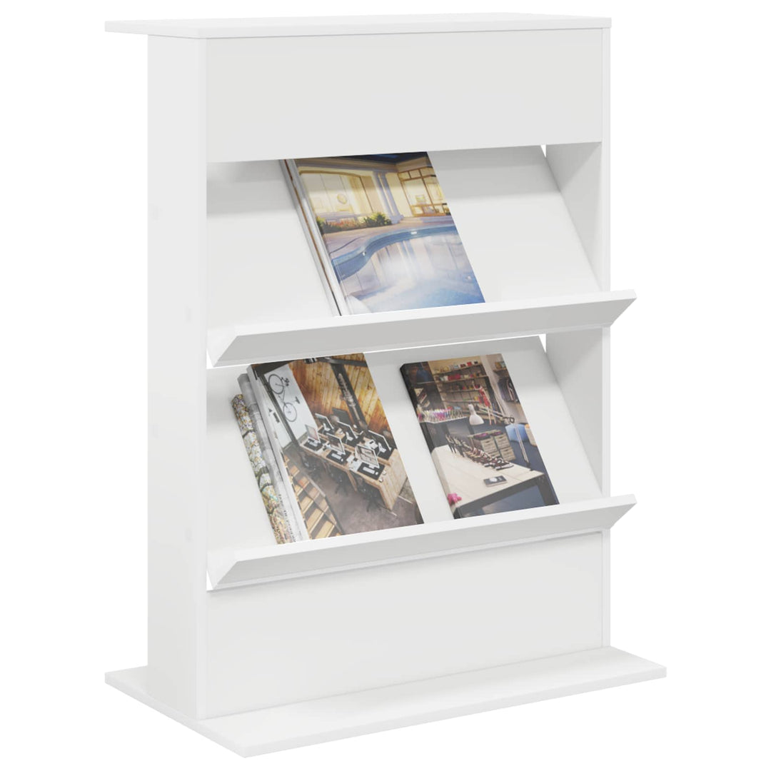 Magasin Rack med hylde Hvid 70 x 41 x 96 cm Konstrueret træ
