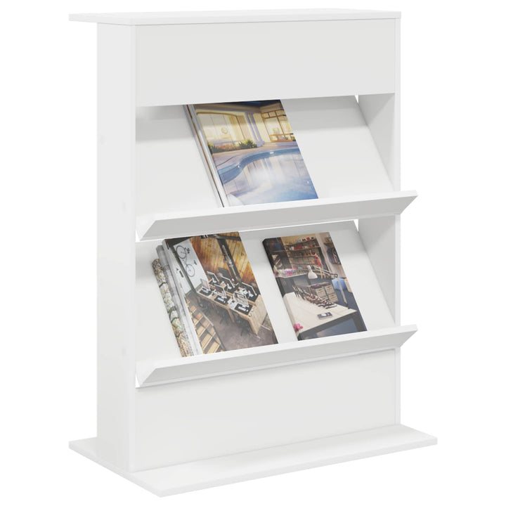 Magasin Rack med hylde Hvid 70 x 41 x 96 cm Konstrueret træ