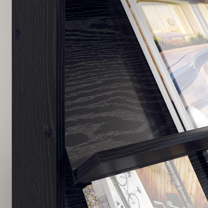 Magasin Rack med hylde Sort eg 70 x 41 x 96 cm Konstrueret træ