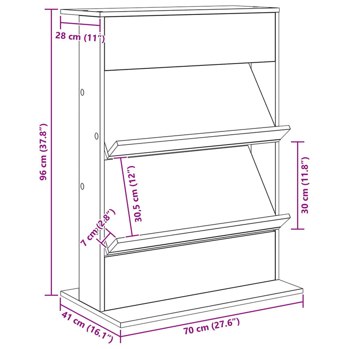Magasin Rack Artisan Egetræ 70 x 41 x 96 cm Konstrueret træ