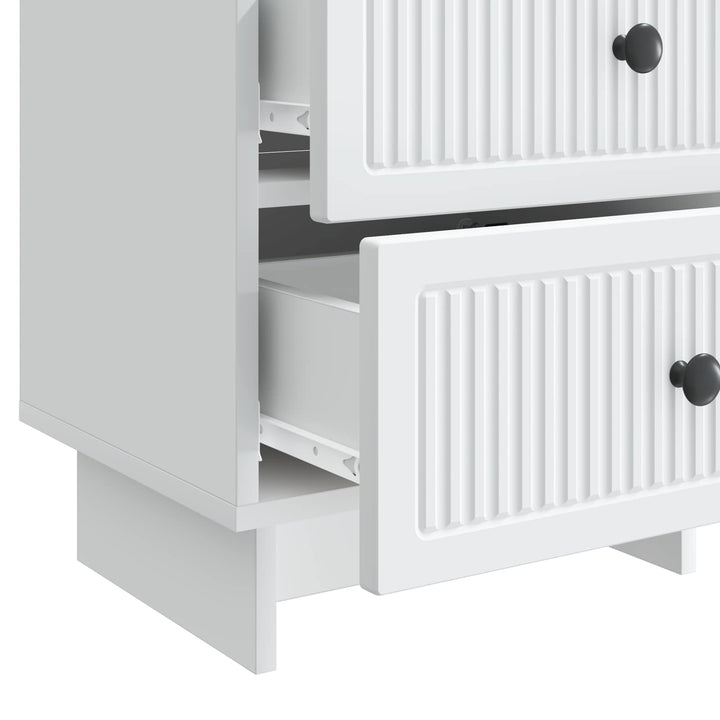 Natskab 2 pcs Hvid 43 x 34,5 x 47,5 cm Konstrueret træ