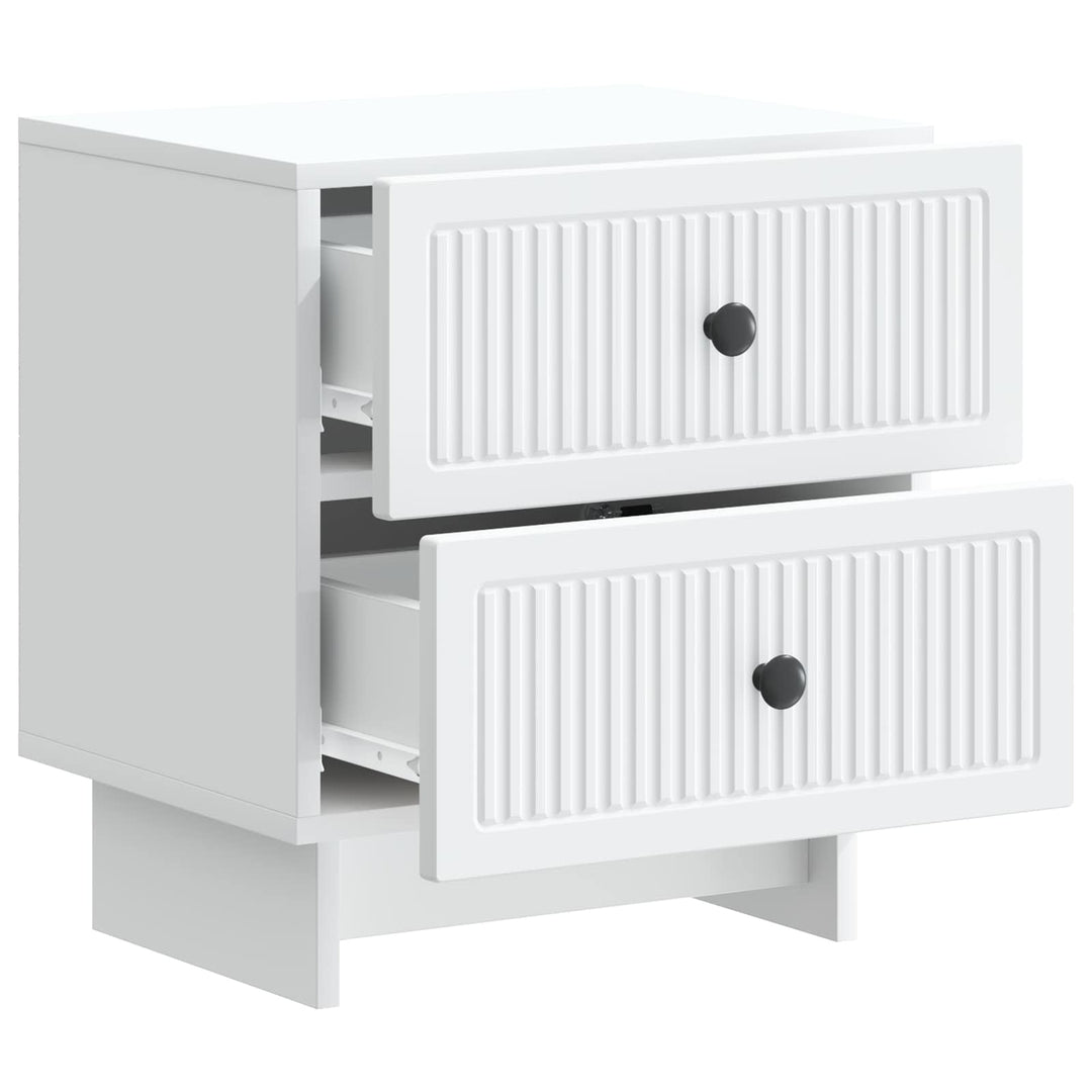 Natskab 2 pcs Hvid 43 x 34,5 x 47,5 cm Konstrueret træ