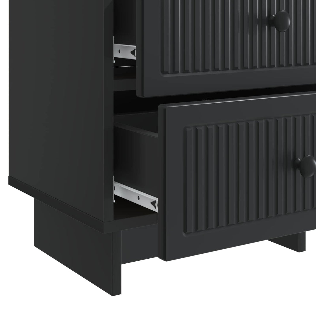 Natskab 2 pcs Sort 43 x 34,5 x 47,5 cm Konstrueret træ