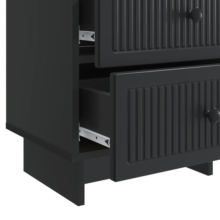 Natskab 2 pcs Sort 43 x 34,5 x 47,5 cm Konstrueret træ
