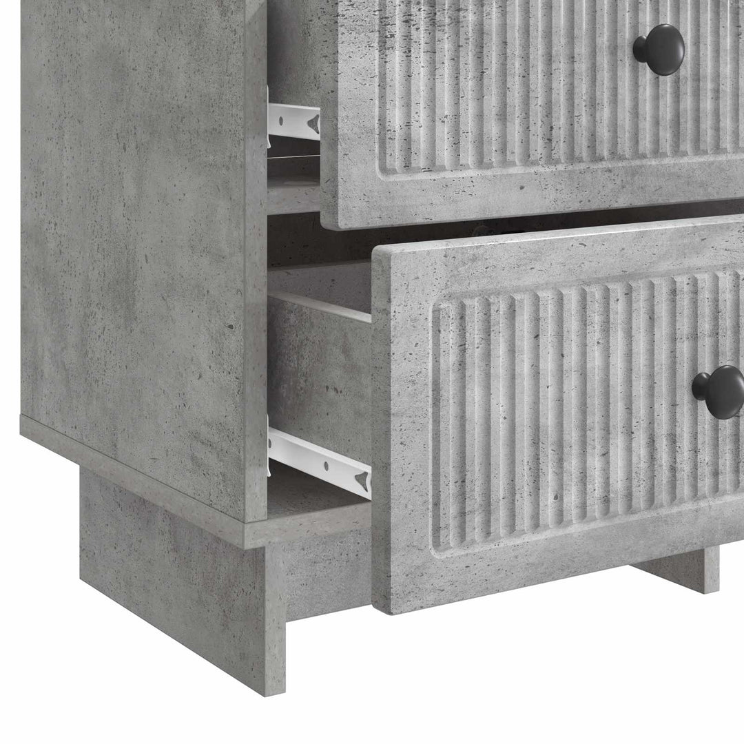 Natskab 2 pcs Betongrå 43 x 34,5 x 47,5 cm Konstrueret træ