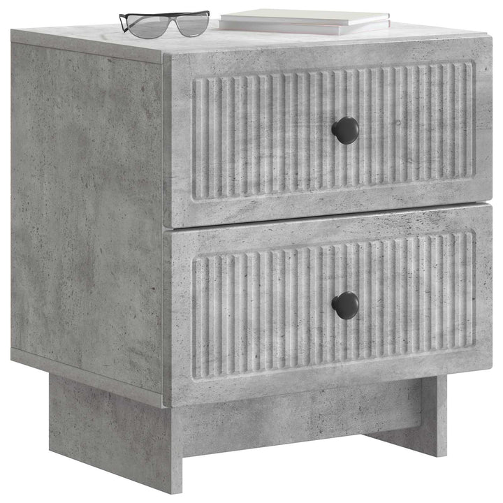 Natskab 2 pcs Betongrå 43 x 34,5 x 47,5 cm Konstrueret træ