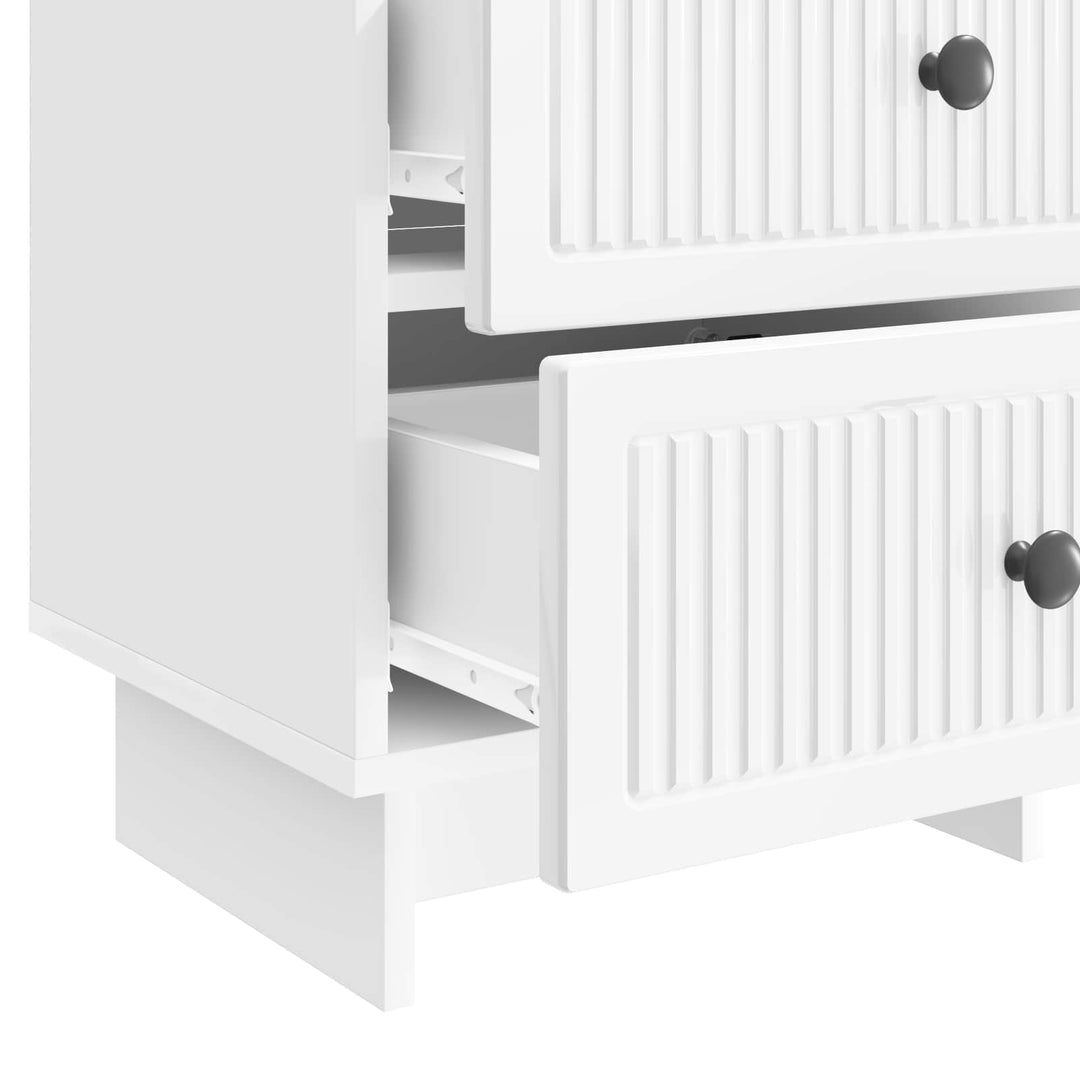 Natskab 2 pcs Hvid højglans 43 x 34,5 x 47,5 cm Konstrueret træ